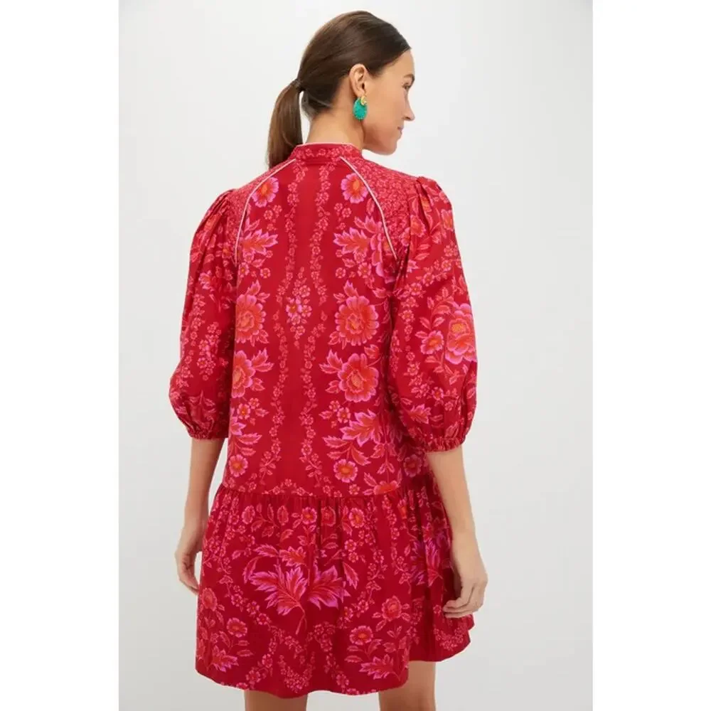 FARM RIO Olivia Red Mini Dress NWT L Retail $198 Tuckernuck - Picture 2 of 5